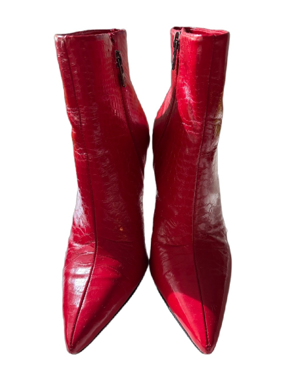 ANTONIO MELANI Red Pointed Toe Ankle Booties